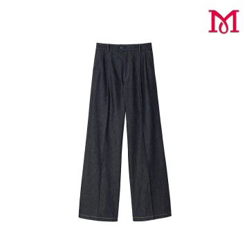 Pantalones de mezclilla oscuros de moda para damas