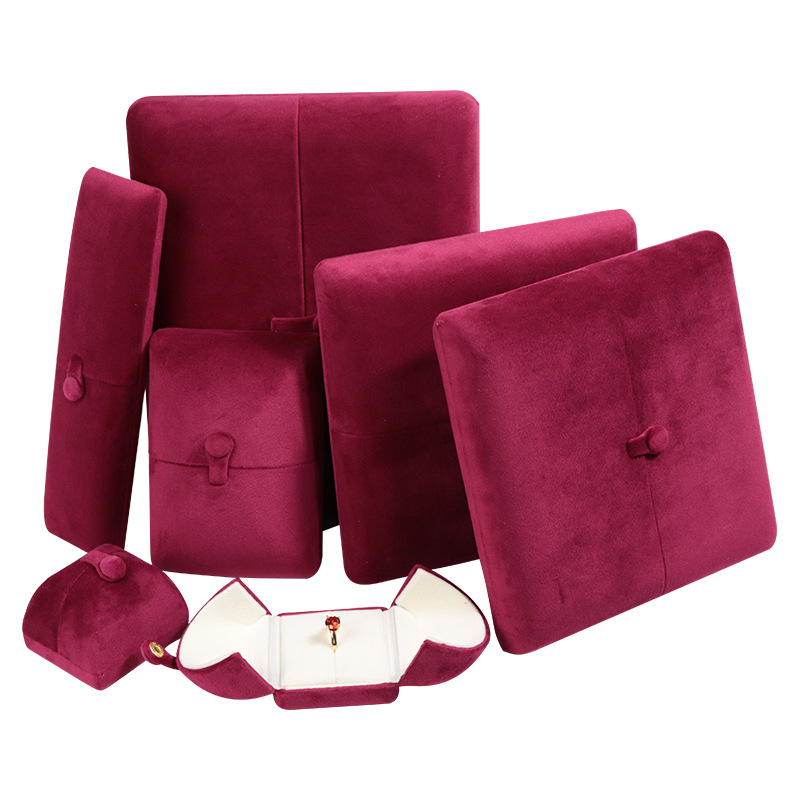 Velvet double-opening jewelry box for rings bracelets