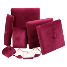 Velvet double-opening jewelry box for rings bracelets