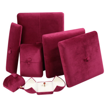 Velvet double-opening jewelry box for rings bracelets