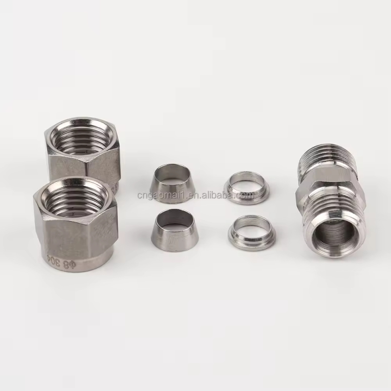 304 Stainless Steel BKT-PU Ferrule Type Pass-Through Compression Fittings for Pneumatic Parts