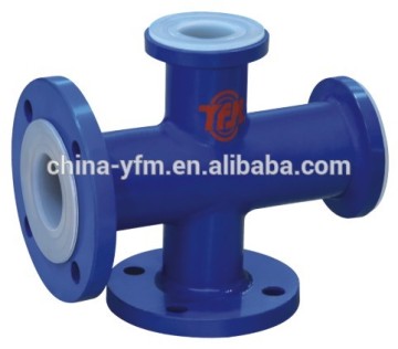 Teflon PTFE Lined Cross ( Pipe fitting ) For Acid Chemical Industry