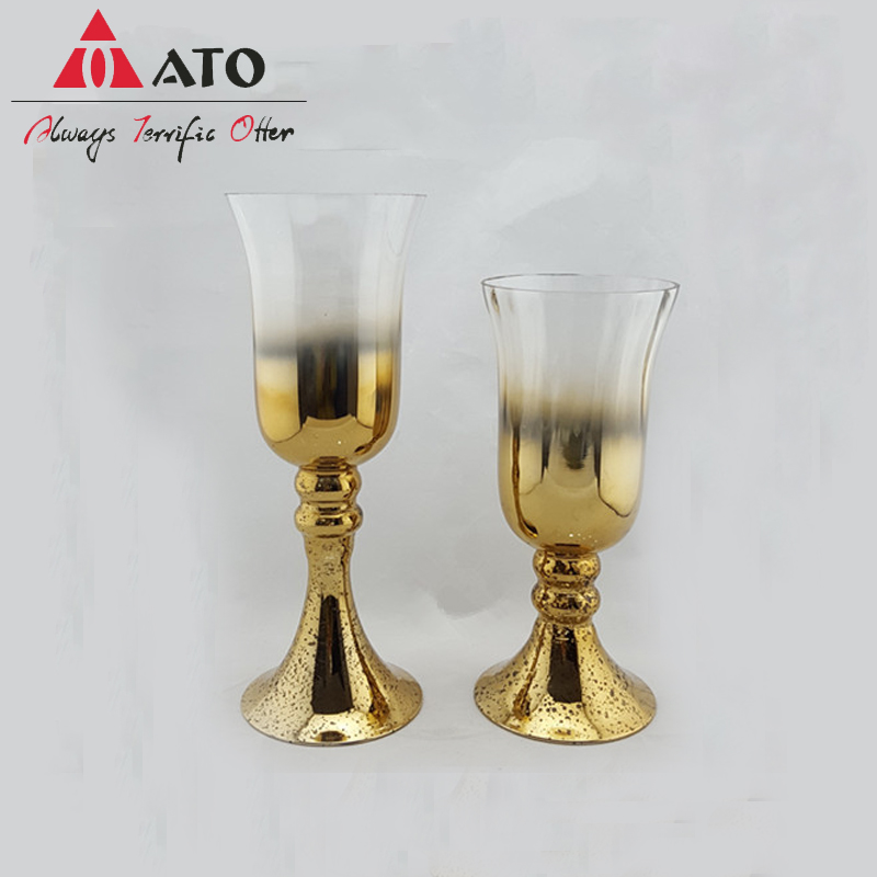 Creative golden plated chameleon crystal glass vase