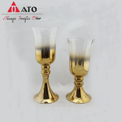 Creative golden plated chameleon crystal glass vase