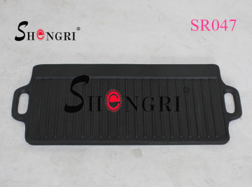 BBQ Rectangular Shape Double sidded Pre Seasoned Cast Iron Griddle Plate