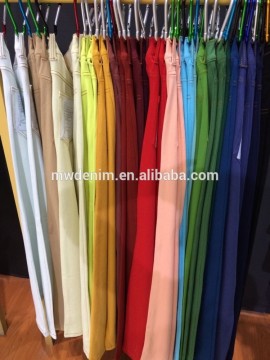 colored knitted twill for pants end use CVC spandex for US market