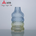 Gefärbte, geriffelte dekorative Vase -Rippenglasvasen