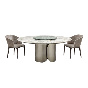 Modern Design Golden Metal Stone Marble Dining Tables