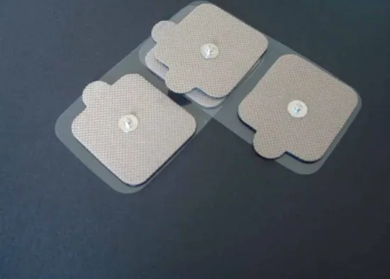 5*4cm Conductive Self Adhesive Therapy Electrode Pad With Tan Cloth And Foam Backing, Snap Electrode Pads