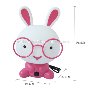 Model Rabbit Cartoon Kids Table Lamp Night Light Animal Green Pink Reading Lamp Children Gifts Home Creative Decoration Light