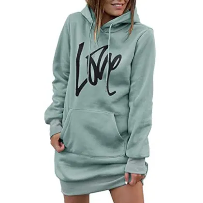 Women's Hooded Sweatshirt Drawstring Lightweight Dress