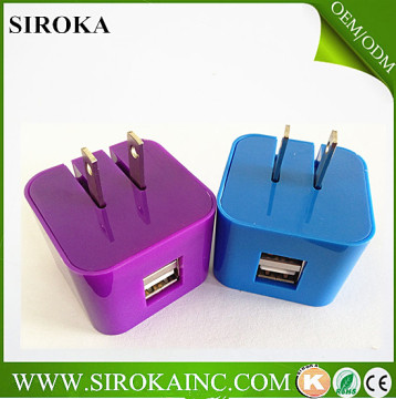 high quality 2014 new design colorful usb wall charger 5V 2.1A Dual USB Wall Charger
