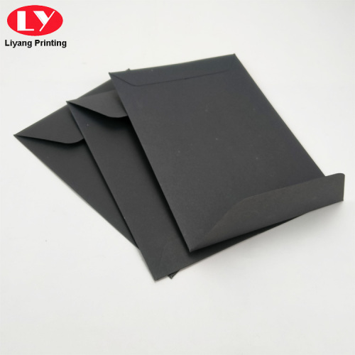 Envelopes personalizados embalagens em envelope de papel preto fosco A5