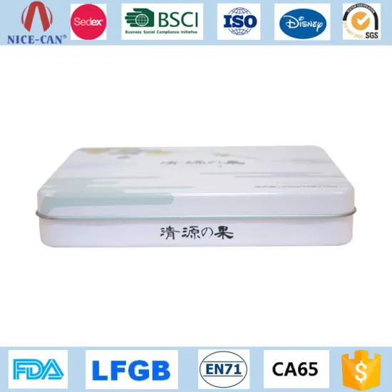 Tinplate rectangular dry fruit metal box