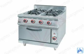 Double Oven Gas Range With 4 Burner / Gas Oven , Western Kitchen Equipment