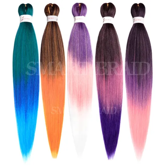 Hot Water Set Pre-Stretched Hair Extensions Ombre Synthetic Cheap Black Braiding Hair Prestretch Braid Hair Private Label
