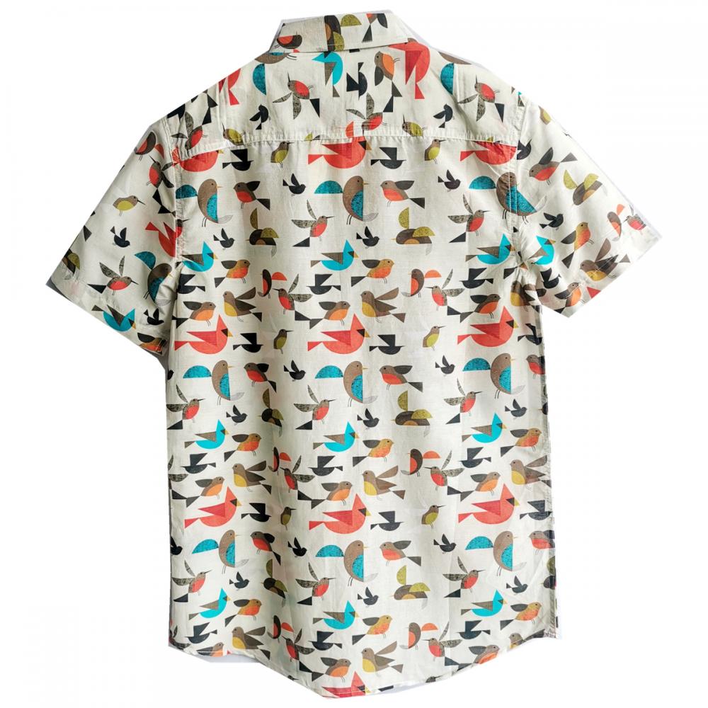 Cotton Bird Print Shirt