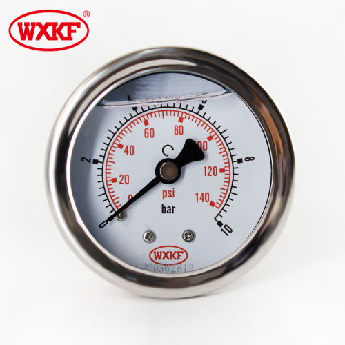 0 - 25 bar 100 mm glycerine oil filled pressure gauge