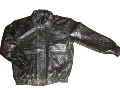 Embossed Genuine Leather Jacket (DS251056)