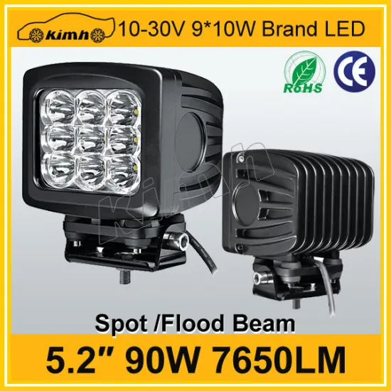 High power Brand led 5.2" 90w 7650LM led work light for car