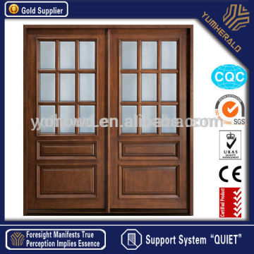 Cheap wooden exterior door glass panel