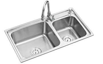 Ss201 Material 720*380*210mm Double -Bowl Kitchen Sink