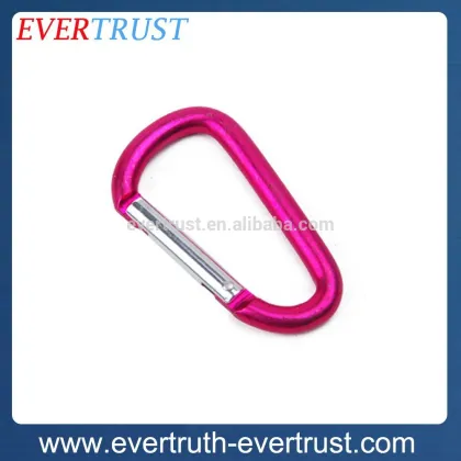 promotional custom made metal D shaped carabiner