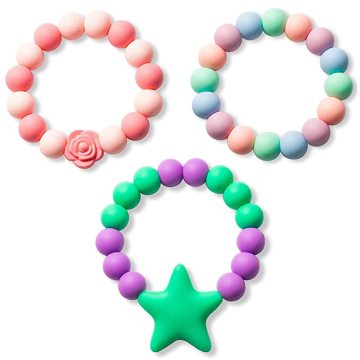 Silicone Teethers Teething Toy Chewable Beads Ring