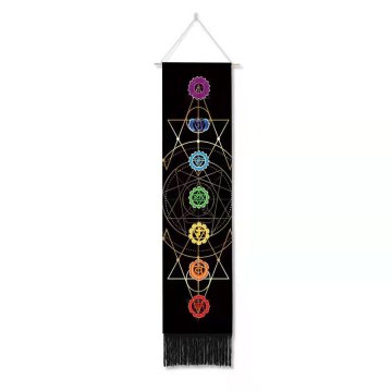 Boho Trippy Tapestry Wall Hanging with Tassels: Customizable Short Blanket