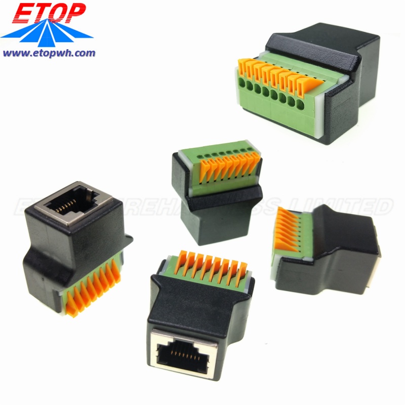 RJ45 to Phoenix terminal block molded adapter