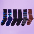 jacquard geometric eco friendly cool high quality men gift set socks 6 pack