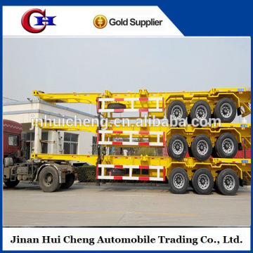3 axle 20ft 40ft 30ton 40ton payload skeleton semi trailer with twist locks