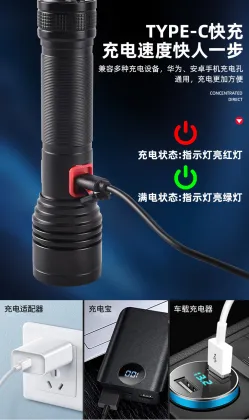 YUANKE 3W Emergency SOS Warning High Lumens Waterproof Mini Flashlight