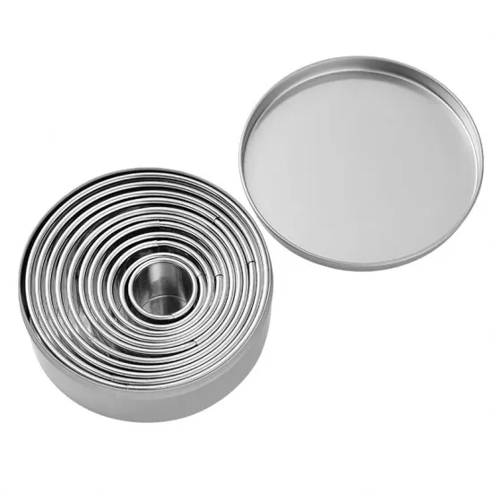 430 Stainless Steel 11pc Round Cookie Cutter Set for Baking