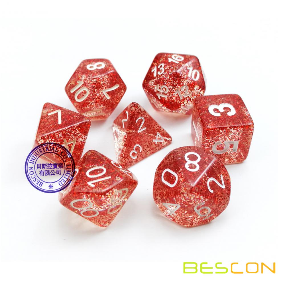 Glitter Transparent Role Playing Dice Assorted Colors 1