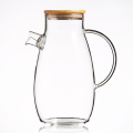 Hand made glass water jug, carafe with stainless steel strainer lid,glass water carafe