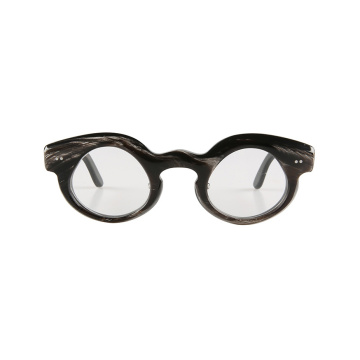 Natural Buffalo Horn Optical Frame in Charcoal Marble Grain