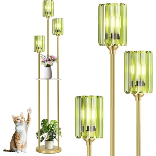 Crystal Shade Vintage Retro Corner Floor Lamp