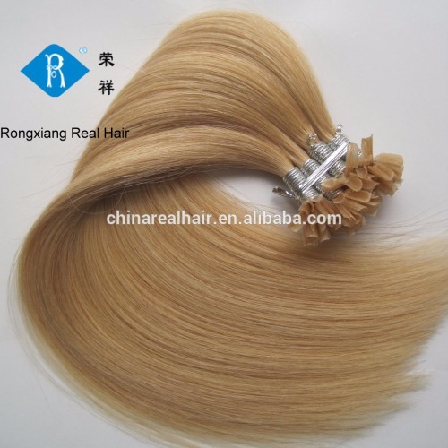 Cheap wholesale double drawn 100% human hair u nail tip hair extension