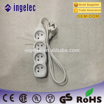 4 outlet power strip/Power Bar, 250V extension french socket