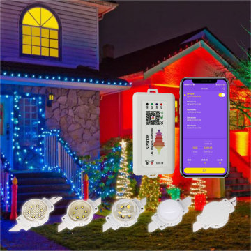IP68 مقاومة للماء دافئ أبيض التحكم الذكي LED مصابيح عيد الميلاد لديكور المنزل