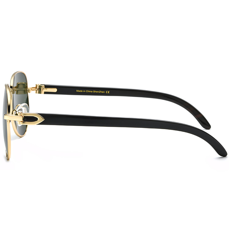 Aviator Black Buffalo Horn Sunglasses