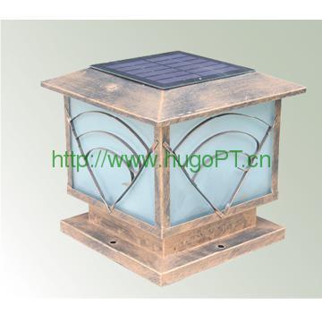 Hugo solar column lighting modern style vintage pole light cooper