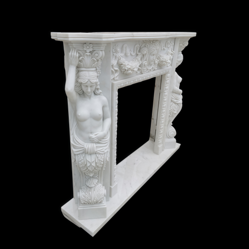 Chimenea de mármol de grandeza floral neoclásica