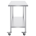 Two Layer Stainless Steel With Backplash Work Table