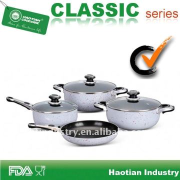 Non-stick Stone Pots and Pans with Exterior Marble Coating