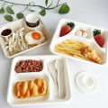 Bagasse sugarcane pulp food tray with dress holder