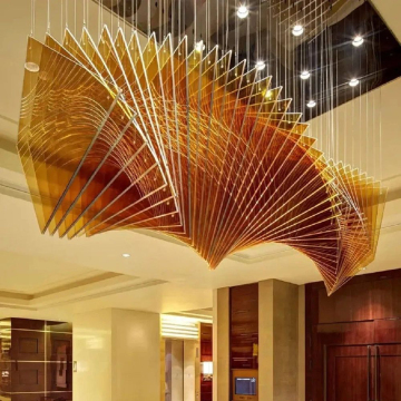 Moderne Chinese luxe acrylkroonluchter voor hotellobbyplafond