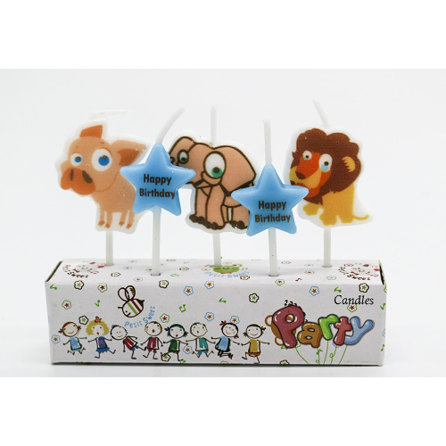 Cartoon birthday cake candles