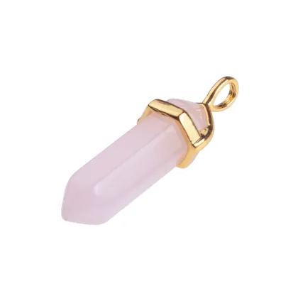 Gold Plated Hexagon Rose Crystal Pendant Necklace for Girl Designs Jewellery Pendulum